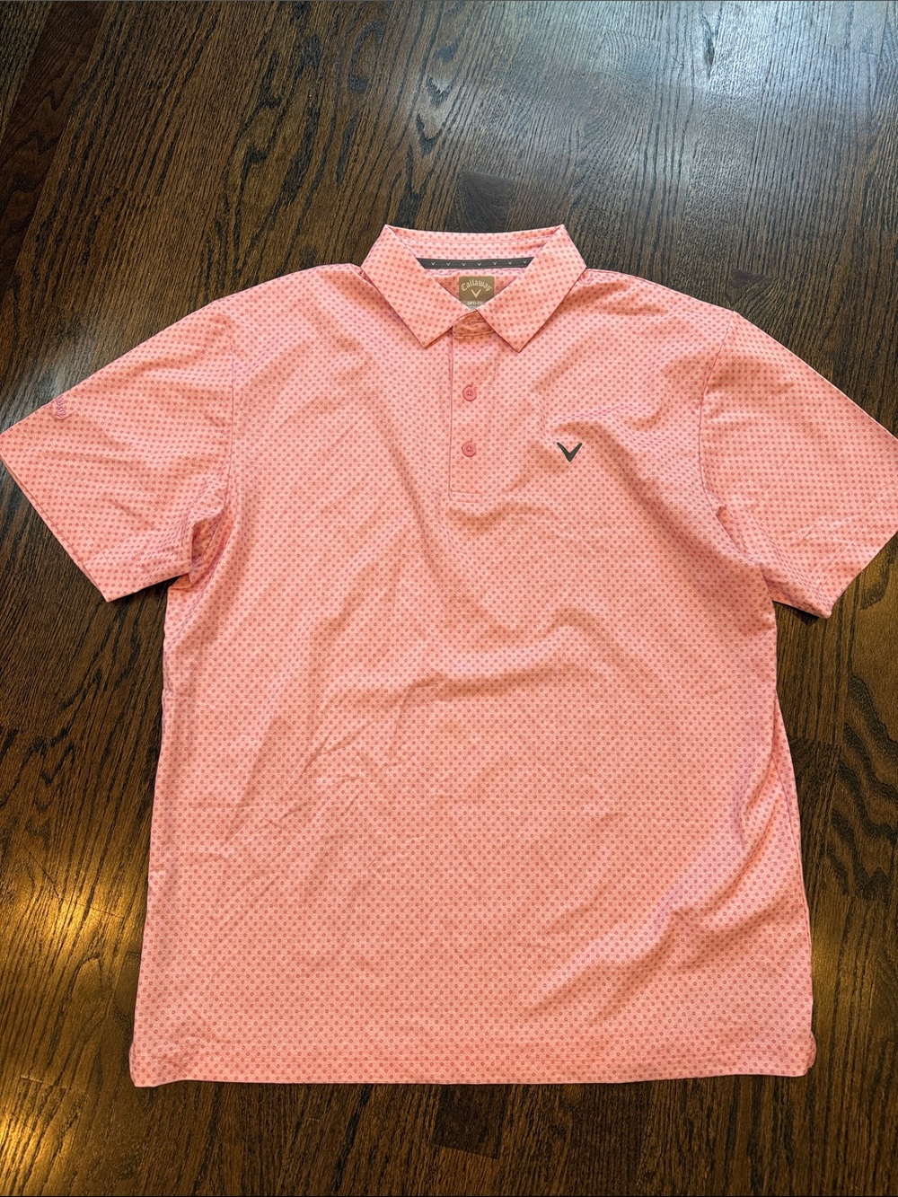 Callaway Men's Light Pink Micro-Pattern Golf Polo nwot